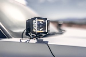 Toyota Tundra Light Mounts - Front - Go Rhino - XE Hood Hinge Cube - Textured Black - `23-`24